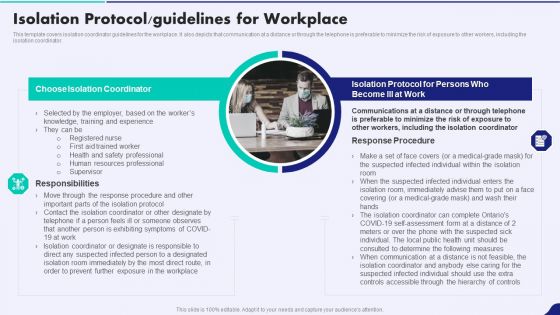 Post Pandemic Corporate Playbook Isolation Protocol Guidelines For Workplace Designs PDF