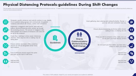 Post Pandemic Corporate Playbook Physical Distancing Protocols Guidelines During Shift Changes Sample PDF