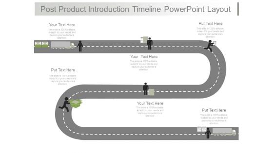 Post Product Introduction Timeline Powerpoint Layout