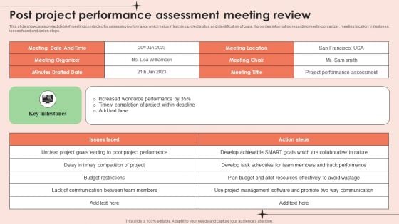 Post Project Performance Assessment Meeting Review Background PDF