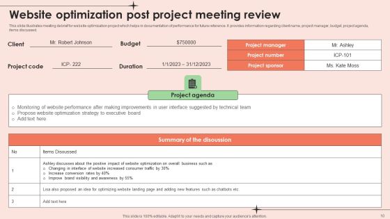 Post Project Review Ppt PowerPoint Presentation Complete Deck With Slides Slide10