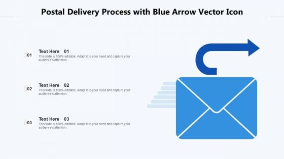 Postal Delivery Process With Blue Arrow Vector Icon Ppt PowerPoint Presentation File Inspiration PDF