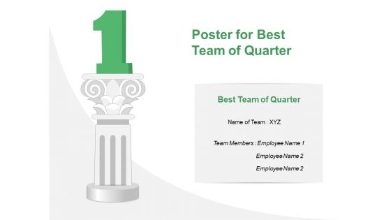 Poster For Best Team Of Quarter Ppt PowerPoint Presentation Layouts Graphic Tips PDF