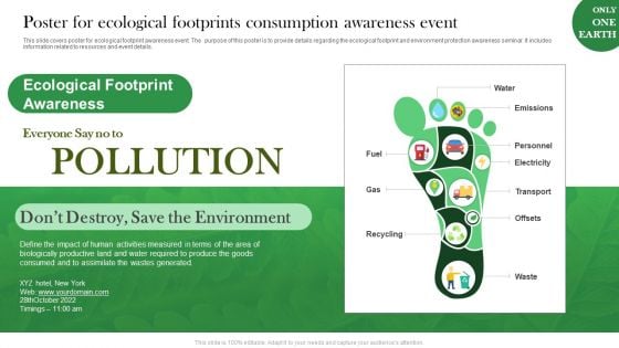 Poster For Ecological Footprints Consumption Awareness Event Topics PDF