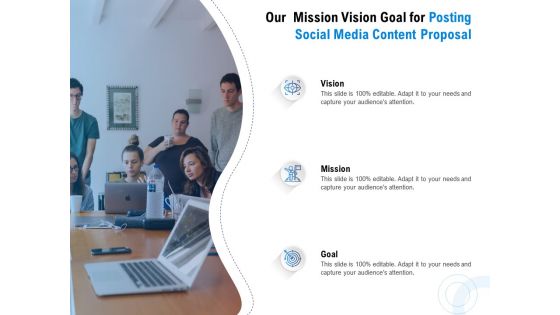 Posting Social Media Content Our Mission Vision Goal For Posting Social Media Content Proposal Background PDF Posting Social Media Content Our Mission Vision Goal For Posting Social Media Content Proposal Background PDF