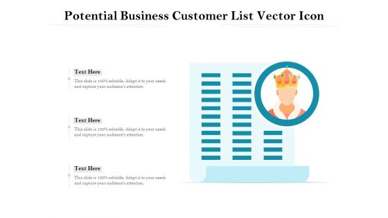 Potential Business Customer List Vector Icon Ppt PowerPoint Presentation File Elements PDF