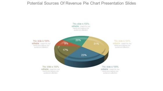 Potential Sources Of Revenue Pie Chart Presentation Slides