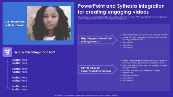 PowerPoint And Sythesia Integration For Creating Engaging Videos Pictures PDF