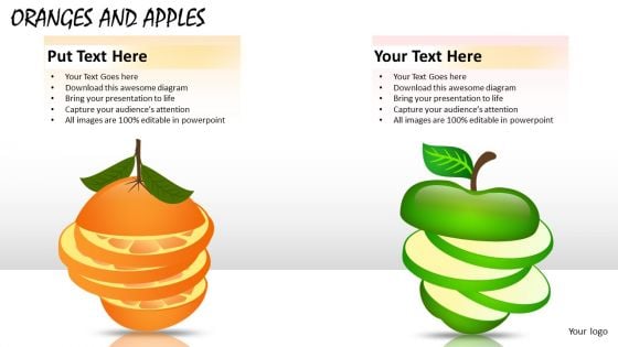 PowerPoint Graphics Apples Oranges Clipart Editable Ppt Slides