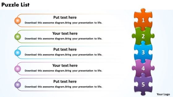 PowerPoint Slides Chart Business Puzzle List Ppt Template