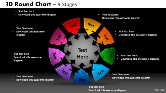 PowerPoint Template Growth Round Chart Ppt Presentation