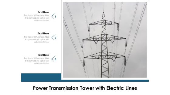 Power Transmission Tower With Electric Lines Ppt PowerPoint Presentation Pictures Templates PDF