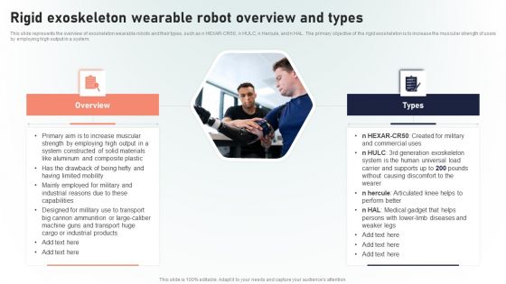 Powered Armor Rigid Exoskeleton Wearable Robot Overview And Types Ideas PDF