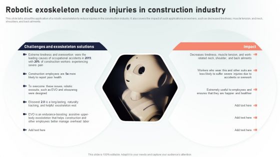 Powered Armor Robotic Exoskeleton Reduce Injuries In Construction Industry Topics PDF