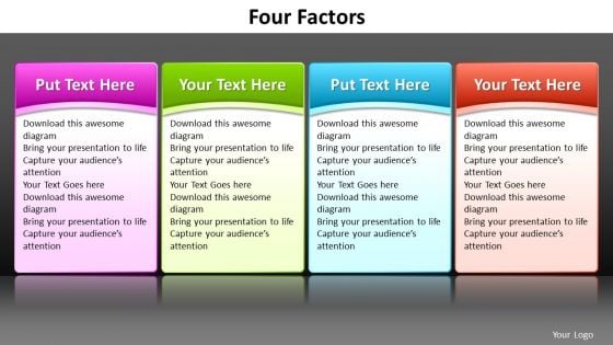 Ppt Great Way To List 4 Factors PowerPoint Templates