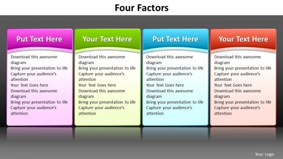 Ppt Great Way To List 4 Factors PowerPoint Templates