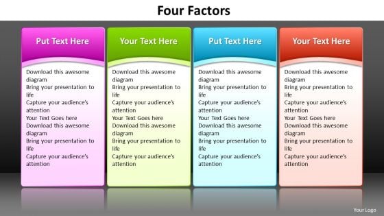 Ppt Tabular Way To List 4 Factors Processes PowerPoint Templates