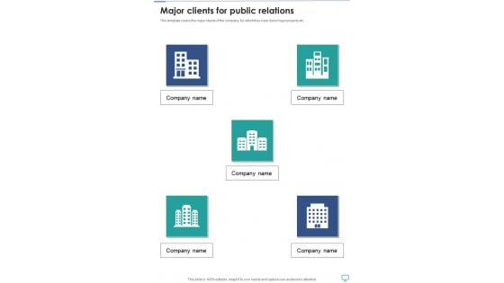 Pr Services Contract Major Clients For Public Relations One Pager Sample Example Document Pr Services Contract Major Clients For Public Relations One Pager Sample Example Document