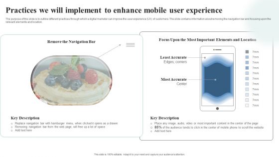 Practices We Will Implement To Enhance Mobile User Experience Infographics PDF