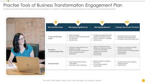 Practise Tools Of Business Transformation Engagement Plan Ppt Portfolio Good PDF