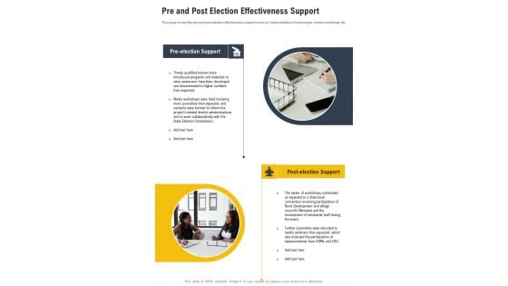 Pre And Post Election Effectiveness Support One Pager Documents