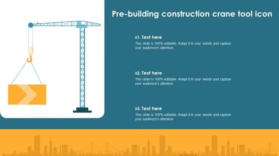 Pre Building Construction Crane Tool Icon Mockup PDF