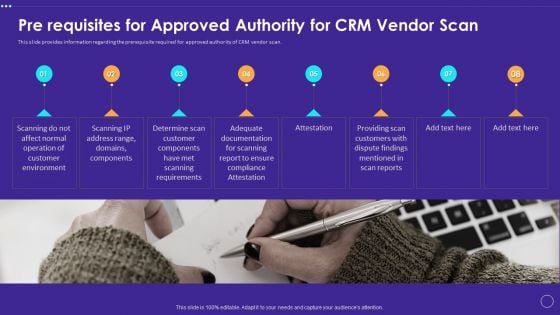 Pre Requisites For Approved Authority For CRM Vendor Scan Elements PDF Pre Requisites For Approved Authority For CRM Vendor Scan Elements PDF