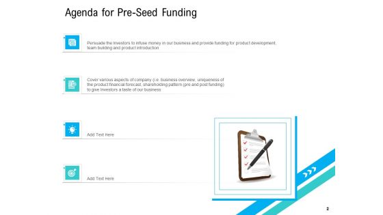 Pre Seed Funding Pitch Deck Ppt PowerPoint Presentation Complete Deck With Slides