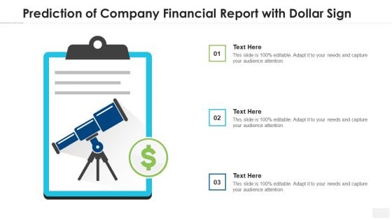 Prediction Of Company Financial Report With Dollar Sign Brochure PDF