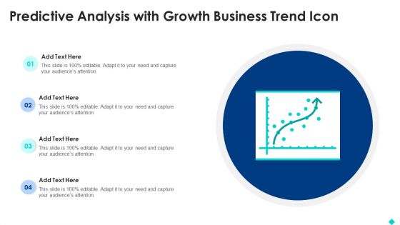 Predictive Analysis With Growth Business Trend Icon Portrait PDF