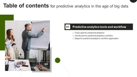 Predictive Analytics In The Age Of Big Data Table Of Contents Background PDF