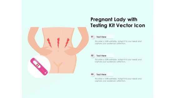 Pregnant Lady With Testing Kit Vector Icon Ppt PowerPoint Presentation File Icons PDF