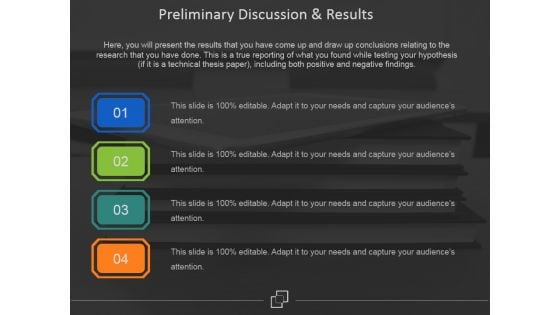 Preliminary Discussion And Results Ppt PowerPoint Presentation Gallery Samples