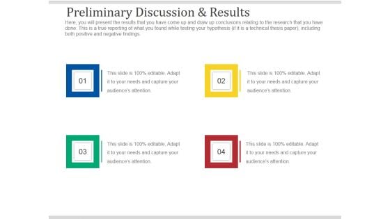 Preliminary Discussion And Results Ppt PowerPoint Presentation Layouts Files
