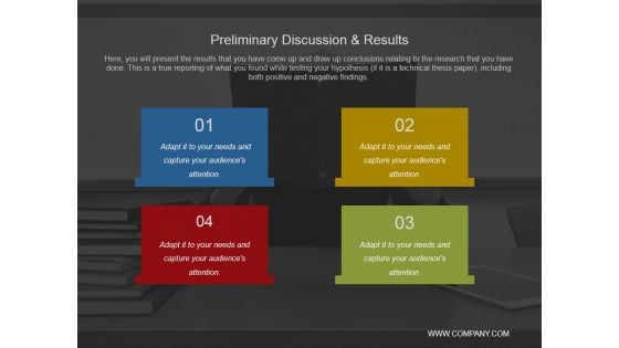 Preliminary Discussion And Results Ppt PowerPoint Presentation Portfolio Slides