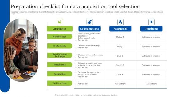 Preparation Checklist For Data Acquisition Tool Selection Download PDF