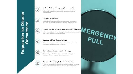 Preparation For Disaster Occurrence Ppt PowerPoint Presentation Slides Vector