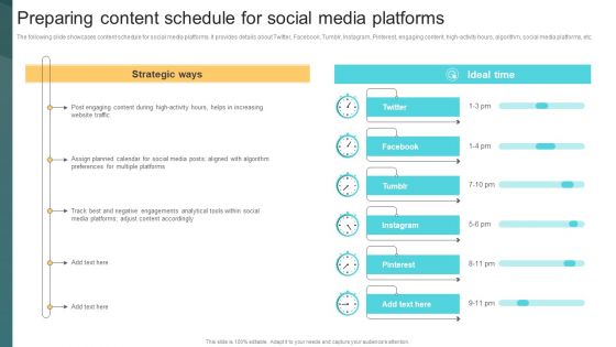 Preparing Content Schedule For Social Media Platforms Deploying Viral Marketing Strategies Pictures PDF