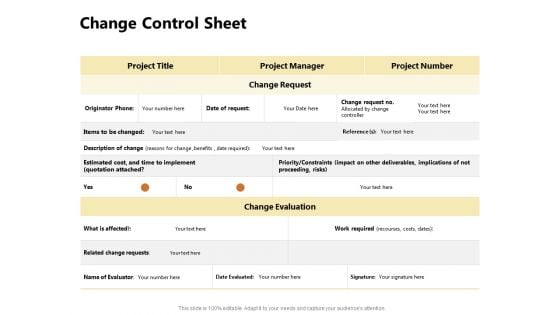 Present Future Budgeting Change Control Sheet Ppt PowerPoint Presentation Pictures Slide Portrait PDF