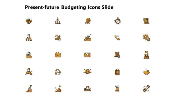 Present Future Budgeting Icons Slide Ppt PowerPoint Presentation Inspiration Layout PDF