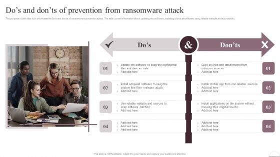 Prevention Of Information Dos And Donts Of Prevention From Ransomware Attack Structure PDF