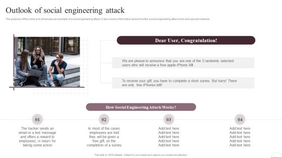 Prevention Of Information Outlook Of Social Engineering Attack Clipart PDF