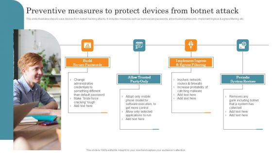 Preventive Measures To Protect Devices From Botnet Attack Demonstration PDF