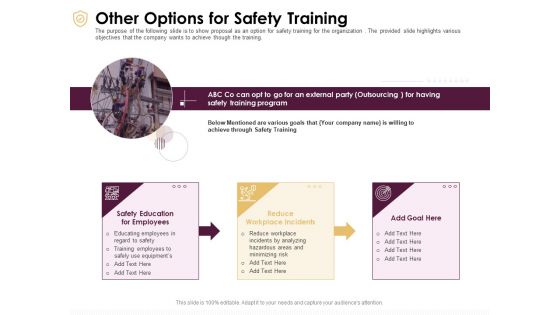 Preventive Measures Workplace Other Options For Safety Training Ppt Inspiration Diagrams PDF