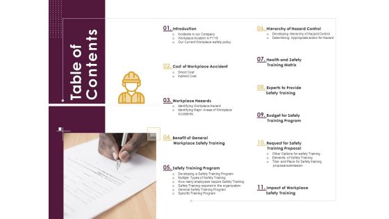 Preventive Measures Workplace Table Of Contents Ppt Professional Images PDF Preventive Measures Workplace Table Of Contents Ppt Professional Images PDF