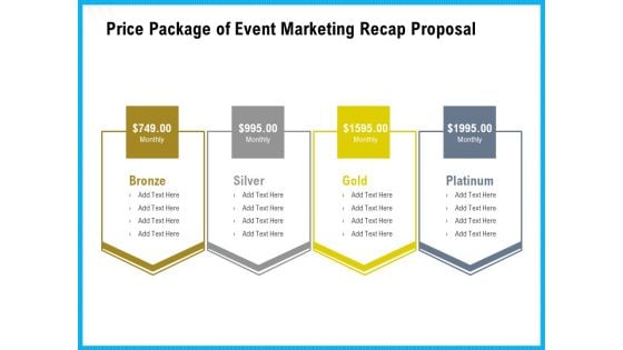 Price Package Of Event Marketing Recap Proposal Ppt Inspiration Ideas PDF