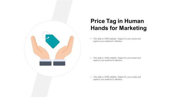 Price Tag In Human Hands For Marketing Ppt PowerPoint Presentation Infographics Styles