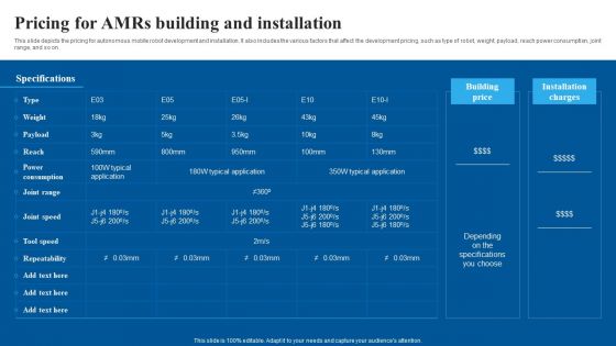 Pricing For Amrs Building And Installation Portrait PDF