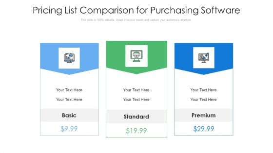 Pricing List Comparison For Purchasing Software Ppt PowerPoint Presentation File Layouts PDF