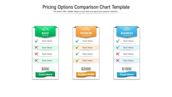 Pricing Options Comparison Chart Template Ppt PowerPoint Presentation Infographic Template Designs PDF